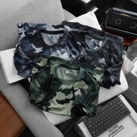 Áo thun thể thao nam tay ngắn, họa tiết rằn ri, form slim fit tôn dáng AT75