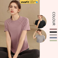 Áo thun thể thao nữ dáng rộng VivaFit SlimWide chất thun lạnh, co giãn 4 chiều tập gym, yoga, thiền định...