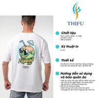 Áo Thun THIFU FASHION Tay Lỡ Hoạ Tiết Hoạt Hình Tropical Vibe Chất Liệu Cotton, Thấm Hút Tốt Phù Hợp Cho Cả Nam Và Nữ - TRẮNG,XL