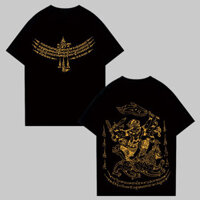 Áo thun thời trang, bùa hộ mệnh Thái Lan, Hanuman Spring Pass, 100% Cotton, Áo thun ngắn tay