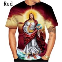 Áo thun thời trang The Cross Thời trang 3D in hình Áo thun về Chúa Giêsu Love Everone Christian Áo thun nam