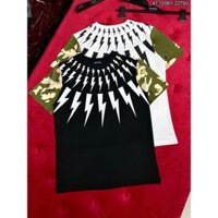 Áo Thun Tia Sét NeilBrret Phối Họa Tiết Camo Cực Chất Hàng Cao Cấp Cotton Dày Đẹp Hot New 2025