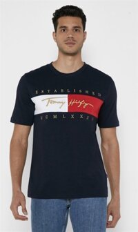 Áo Thun Tommy Hilfiger Relaxed Fit Signature Flag Màu Xanh Đen