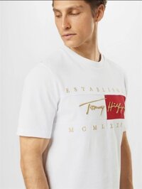 Áo Thun Tommy Hilfiger Relaxed Fit Signature Flag Màu Trắng