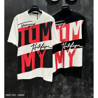 Áo thun Tommy phối trắng đen cotton cao cấp 1:1