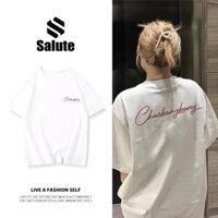 Áo thun Trắng cao cấp local brand unisex form rộng thời trang nữ in chữ Salute y2k style Y0706 S-5XL
