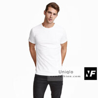 Áo thun trắng cổ tròn VNXK hàng hiệu Uniqlo