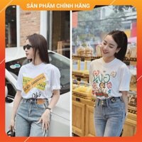 Áo Thun Trắng Cổ Tròn Xinh Xắn