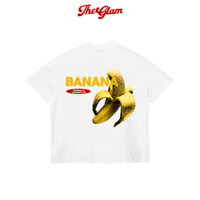 Áo thun Trắng Form Boxy UNISEX "CHUỐI" - Áo Thun Trái Cây Banana - CHÍNH HÃNG - TheGlam