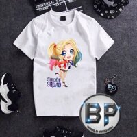 Áo thun trắng HARLEY QUINN SUICIDE SQUAD in nhiệt 3D nét căng