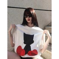 Áo thun trắng kem basic in họa tiết Shadow Kid Tee  phong cách dành cho  nam nữ chất cotton cao cấp