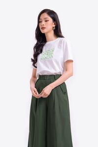 Áo thun trắng nữ basic tay ngắn