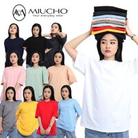 ■✆Áo thun trắng trơn tay lỡ form rộng đẹp oversize, phông nữ hàn quốc cotton ATT01 Miucho basic tee