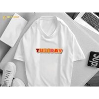 Áo thun trắng UNISEX dáng suông bigsize 45-92kg, Cotton 💯 - in chữ (áo 7 ngày)
