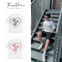 Áo Thun Trắng UNISEX THE NAI "Hate Love" 100% Cotton 250gsm