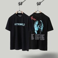 Áo thun Travis Scott mới Cactus Jack Astroworld in chân dung áo thun tay ngắn cỡ lớnS-5XL