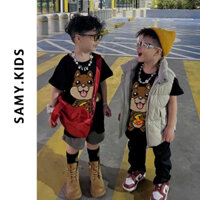 Áo thun trẻ em hình sóc, áo phông gia đình tay lỡ unisex cho bé trai, bé gái SAMY KIDS