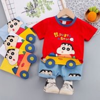 Áo thun trẻ em hoạt hình ngắn tay 1997 Boy Baby Baby Children 's Wear Crayon Shin-Chan Quần áo nửa tay 3.21 Bộ