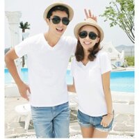 Áo thun trơn cổ tim nữ ngắn tay