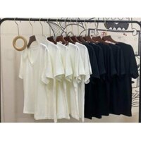 Áo thun trơn cổ tim tay ngắn