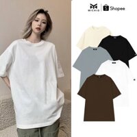 Áo Thun Trơn Form Rộng Unisex Chất Liệu Cotton 2 Chiều Cao Cấp