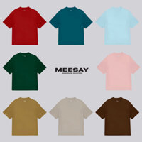 Áo thun trơn form rộng unisex Meesay màu sắc vải cotton cao cấp co giãn, dày dặn