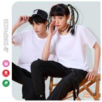 Áo thun trơn màu trắng phông unisex basic nam nữ ulzzang cổ tròn thun cotton 4 chiều mềm mịn ATTT  SG - Size S