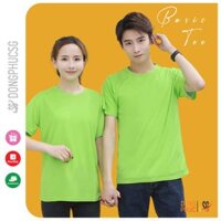 Áo thun trơn màu xanh chuối phông unisex basic nam nữ cổ tròn thun cotton 4 chiều mềm mịn ATTXC  SG - Size Xs