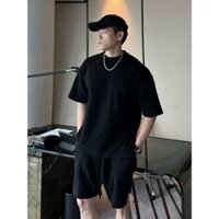Áo Thun Trơn Nam Màu Đen Cổ Tròn Form Rộng Unisex Đơn giản