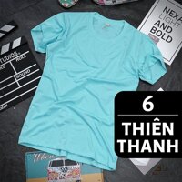 Áo Thun Trơn Nam Nữ Nhiều Màu - THUN COTTON - Đủ Size ATT - Thiên thanh,Size S