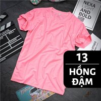 Áo Thun Trơn Nam Nữ Nhiều Màu - THUN COTTON - Đủ Size ATT - Hồng đậm,Size S