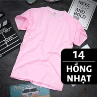 Áo Thun Trơn Nam Nữ Nhiều Màu - THUN COTTON - Đủ Size ATT - Hồng nhạt,Size L