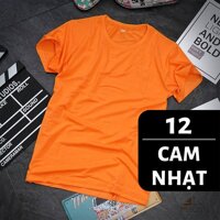 Áo Thun Trơn Nam Nữ Nhiều Màu - THUN COTTON - Đủ Size ATT - Cam nhạt,Size M