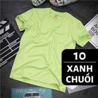 Áo Thun Trơn Nam Nữ Nhiều Màu - THUN COTTON - Đủ Size ATT - Xanh chuối,Size S