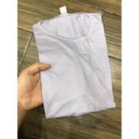Áo thun trơn nam nữ tay lỡ freesize 12 màu - Tím nhạt