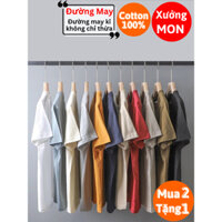 Áo thun trơn nam nữ unisex form rộng Xưởng Mon Chất cotton 100% dày dặn mát mẻ lên form áo đẹp