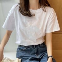 Áo thun trơn nữ trắng