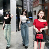 áo thun trơn nữ trễ 1 vai tay ngắn (5.5) hdstore