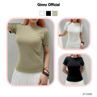 Áo Thun Trơn Sọc Nhí Amee CG-03 Croptop Màu Basic Thoải Mái Dễ Dàng Phối Đồ Đi Học Đi Chơi Chất Vải Cotton Dày Dặn Ginny