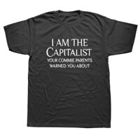 Áo thun tự do I Am The Capitalist Áo thun Cotton tay ngắn cổ chữ O Áo thun nam 850187