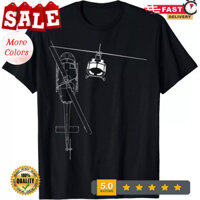 Áo thun UH-1 Huey Helicopter Line Art Tee