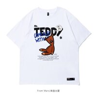 Áo thun Ulzzang form rộng tay lỡ Mr. Teddy Bear cotton [V190]