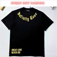 Áo thun unisex an thuyên nhũ vàng áo phông form rộng tay lỡ