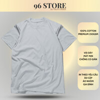 Áo Thun Unisex Basic Trơn - Màu Xám - 100% Cotton Premium 250GSM - Áo Phông Trắng Đen Nam Nữ Form Rộng - 96Store