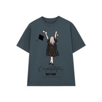 Áo thun unisex cổ tròn , Prittany - BTS brand , cotton 2 chiều 100% , size S M L form nam nữ
