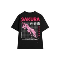 Áo thun unisex cổ tròn , Sakura - BTS brand , cotton 2 chiều 100% , size S M L XL form nam nữ