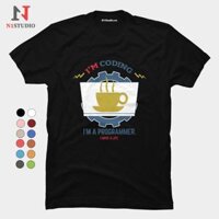 Áo thun unisex cổ tròn Programmer : i'm coding. I am a programmer. i have N1Studio vải Cotton dày dặn