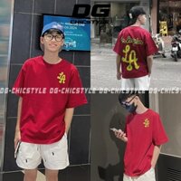 Áo Thun Unisex Form Rộng Áo Thun LA Vàng S24 DGchicstyle Chất Vải Cotton 100 Định Lượng 250 Chất Vải