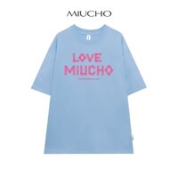 Áo thun unisex form rộng AT350 Miucho basic tee tay lỡ dành cho nam nữ in basic