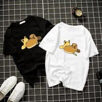 Áo thun unisex form rộng in chibi dễ thương vải dày mịn 2019T1130 - Size XXL